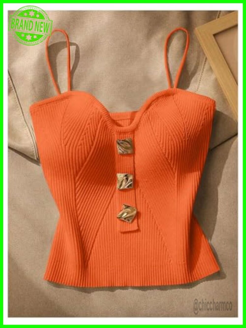 2 Pack Ribbed Crop Top Camisole Sweetheart Neck Open Back Sleeveless - Picture 2 of 5
